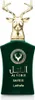 A bottle of Lattafa Al Noble Safeer Eau de Parfum with a gold deer head cap. Voir les images du produit