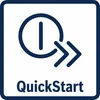 A graphic with the text 'QuickStart' and an icon representing starting or quick action. Voir les images du produit