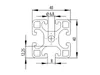 Länge 1140mm - Aluminiumprofil 40x40L I-Typ L. Nut 8 Produktbild-Vorschau 2