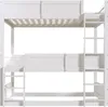 A white bunk bed frame is shown against a white background. Podgląd zdjęcia produktu
