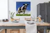 MuchoWow® Poster Kuh - Gras - Blau - Tiere 100x100 cm - Produktbild-Vorschau 3