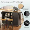 A kitchen island with stools and coffee maker, with close-up detail shots of its features. Produktbild-Vorschau