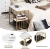 COSTWAY 3 Ebenen Beistelltisch mit Marmoroptik, Couchtisch Produktbild-Vorschau 4