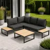 Greemotion Lounge-Set Rio, mit Teakholz-Teilen Schwarz  Produktbild-Vorschau 3