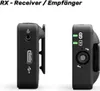 Two views of a black wireless receiver device, likely for audio. Anteprima dell’immagine prodotto