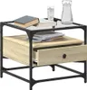Tavolino con piano in vetro rovere Sonoma 50x50x45 cm Anteprima dell’immagine prodotto 3