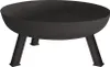 A black metal fire bowl with three legs is shown against a white background. Anteprima dell’immagine prodotto