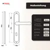 A technical drawing and measurement guide for a door handle set. Produktbild-Vorschau
