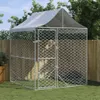 vidaXL Outdoor-Hundezwinger mit Dach Silber 2x2x2,5 m Produktbild-Vorschau 2