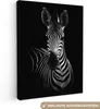 MuchoWow® - Leinwandbilder - Zebra - Schwarz - Weiß - Produktbild-Vorschau 1