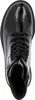 A top-down view of a black patent leather boot. Voir les images du produit