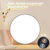 A round, white LED ceiling light is shown in a room setting with decorative elements and text overlays. Podgląd zdjęcia produktu