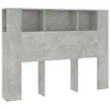 The Living Store Kopfteil mit Ablagen Betongrau Produktbild-Vorschau 2