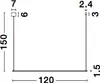 A technical drawing of a pendant light with dimensions indicated. Náhľad obrázku produktu