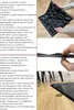 A collage of images showing black 3D wall panels, a close-up of the material, and a hand holding a panel. Produktbild-Vorschau