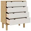 vidaXL Armoire à tiroirs OTTA brun&blanc 76,5x39,5x90 cm Voir les images du produit 5