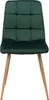 A dark green velvet chair with wooden legs, shown from the front against a white background. Anteprima dell’immagine prodotto