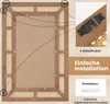 The back of a mirror frame is shown with details on how to install it. Podgląd zdjęcia produktu