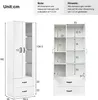 OKWISH Vitrine avec Éclairage LED, 2 Portes Et 2 Tiroirs, Voir les images du produit 4