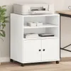 vidaXL Supporto per stampante con rotelle Bianco 60x48x74 Anteprima dell’immagine prodotto 2