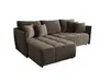 A brown sectional sofa with tufted cushions and throw pillows, shown from a slightly elevated side angle against a white background. Náhled obrázku produktu