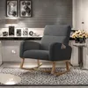 Fotel bujany z czarnego pluszowego materiału z bocznymi Podgląd zdjęcia produktu 3