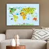 MuchoWow® - Leinwandbilder - Weltkarte - Kinder - Tiere - Produktbild-Vorschau 5