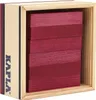 A wooden box containing stacked red wooden blocks. Produktbild-Vorschau