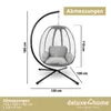 deluxe4home® Hängesessel mit Gestell Hellgrau I Hängekorb Produktbild-Vorschau 7