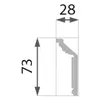 PROVISTON | Stuckleiste | Polystyrol | 28 x 73 x 2000 mm | Produktbild-Vorschau 3
