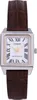 A square-faced Casio watch with a brown leather strap against a white background. Anteprima dell’immagine prodotto