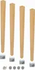 Four wooden table legs and mounting hardware are arranged on a white background. Náhled obrázku produktu