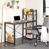 A home office setup with a desk and shelving unit. Produktbild-Vorschau