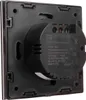 The back of a smart light switch is shown, with connection terminals and product information. Anteprima dell’immagine prodotto