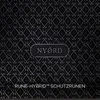 A black background with a geometric silver pattern and the brand name "NYØRD" in a silver oval. Produktbild-Vorschau