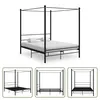 The Living Store Himmelbett Schwarz Metall 160x200 cm Produktbild-Vorschau 1