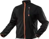 A black fleece sweatshirt with orange accents, displayed on a white background. Podgląd zdjęcia produktu
