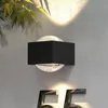 Lucande Almos LED-Außenwandleuchte, eckig, 2-fl. Produktbild-Vorschau 2
