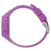 A side view of a purple digital watch with a silicone strap, isolated on a white background. Produktbild-Vorschau
