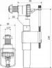 Technical drawing of a toilet fill valve with dimensions indicated. Anteprima dell’immagine prodotto
