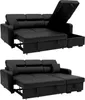 Ecksofa, umwandelbar, WARREN, 3-Sitzer, schwarzes Produktbild-Vorschau 3