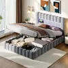 ProximaX Lit rembourré 180x200 cm avec LED & USB/Typ-C, Lit Voir les images du produit 3