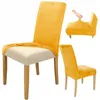 Stuhlhusse Stretch Senfgelb - Samt - Universal - Esszimmer Produktbild-Vorschau 1