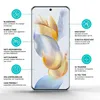 A smartphone screen protector with its features highlighted by text and icons. Produktbild-Vorschau