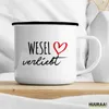 Huuraa Emaille Tasse Wesel verliebt 300ml Vintage Produktbild-Vorschau 3