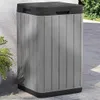 vidaXL Zewnętrzny kosz na śmieci szary 38x38x65 cm PP Podgląd zdjęcia produktu 2