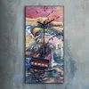 Dekor Leinwand Uhr Wandbilder Quarz 30x60 Wellen Meer Segel Produktbild-Vorschau 2