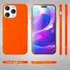 Multiple views of an orange iPhone 14 Pro case, including the back, front with screen, and side profiles. Produktbild-Vorschau