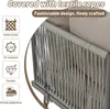 Close-up of a grey outdoor furniture set with textile ropes. Produktbild-Vorschau