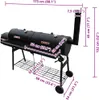 vidaXL Barbecue affumicatore Nevada XL Nero Anteprima dell’immagine prodotto 3